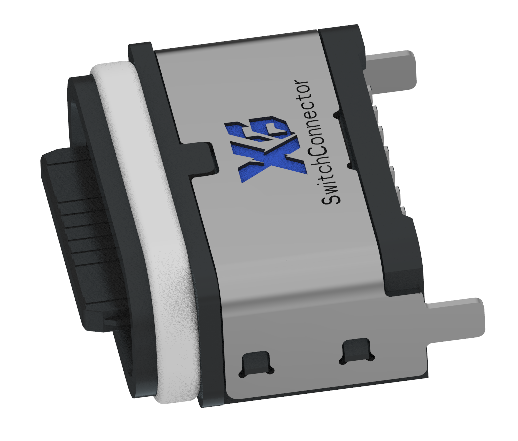 XB-ATCF-16-022 TYPE C 16P 防水母座立式贴板 H=6.8mm(U型全塑款)